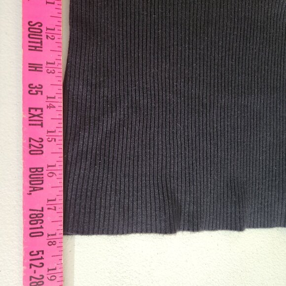 Almost Famous Black Ribbed Long Sleeve Cutout Top Medium - Picture 4 of 9